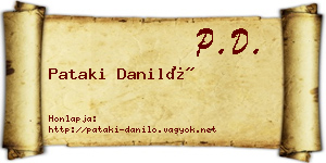 Pataki Daniló névjegykártya
